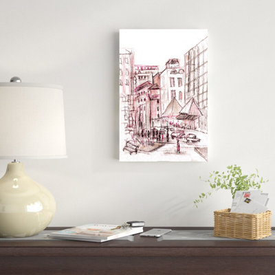 " Pink Cityscape " Painting Print