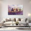 Camel caravane, coucher de soleil paisible, paysage abstrait abstrait, art mural-129707012
