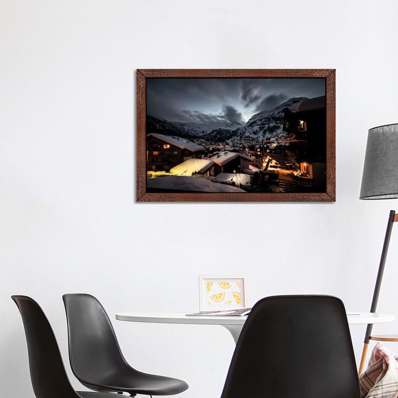 Enzo Romano - Print on Canvas, 101.6 cm H x 66.04 cm W, Brown Framed