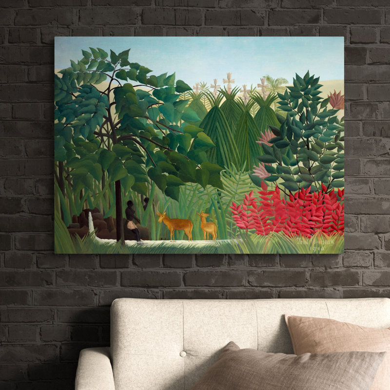 The Waterfall by Henri Rousseau - Wrapped Canvas Art Prints, 84 cm H x 117 cm W