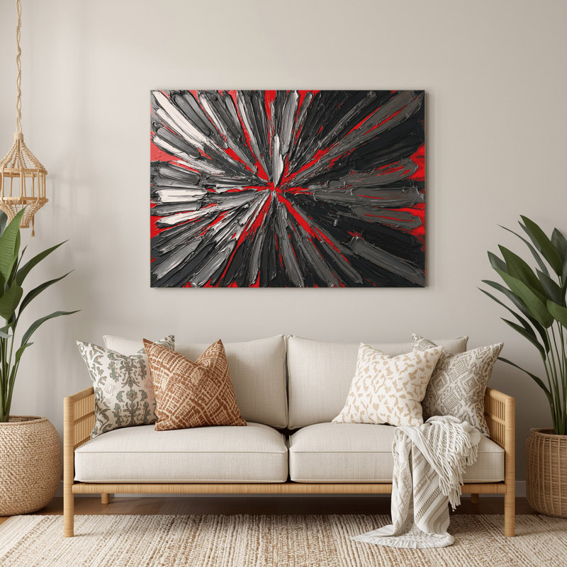 «Neo Expressionism 70», art mural en métal noir, H 132 po x l 168 po x P 0,05 po