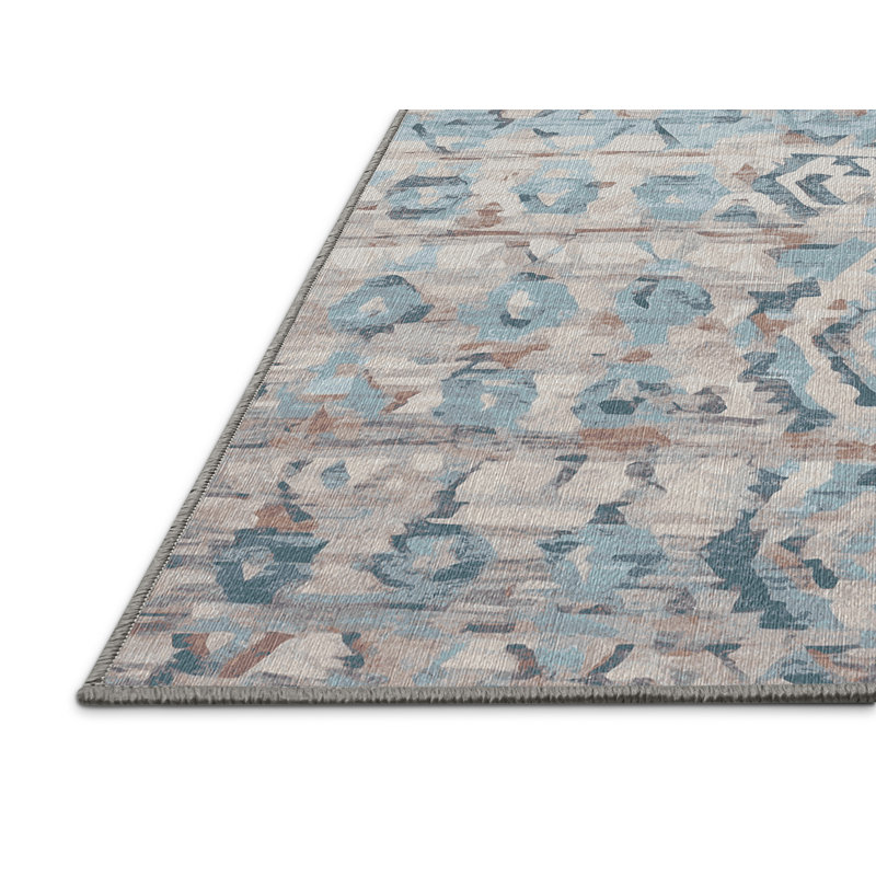 Tapis gris lavable à la machine, Carré 7 pi