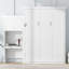 Lit escamotable avec plusieurs tablettes de rangement et décoration à persiennes-1008436893