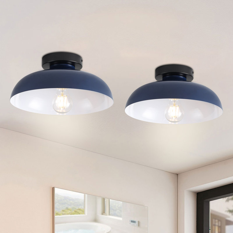 Plafonnier semi-encastré industriel 1 lumière 1 lumière, Navy Blue