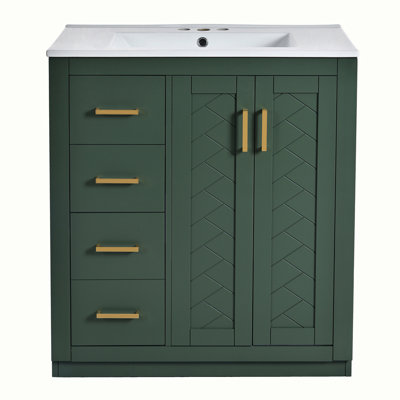 Ensemble de meuble-lavabo autoportant avec lavabo en céramique