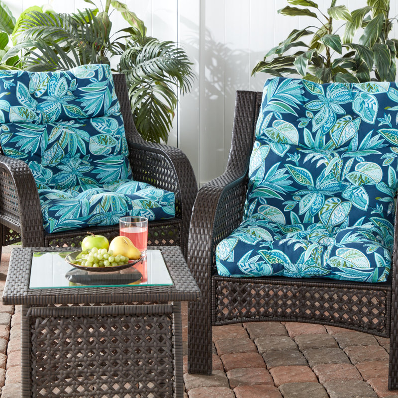 Lester Outdoor High Back Chair Cushion, Botanical Crestwood, 2