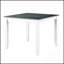Table ronde en noyer, table de salle à manger moderne avec plateau en panneau de fibres à densité moyenne et base en acier, parfaite pour les cuisines et les salons de style Mid-Century