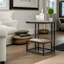 Frostia Two Tier C Shaped Side Table End Sofa Accent Tables Rustic Living Room Furniture