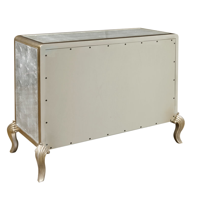 Silver and Gold Eglomise 4-Drawer Glam Chest