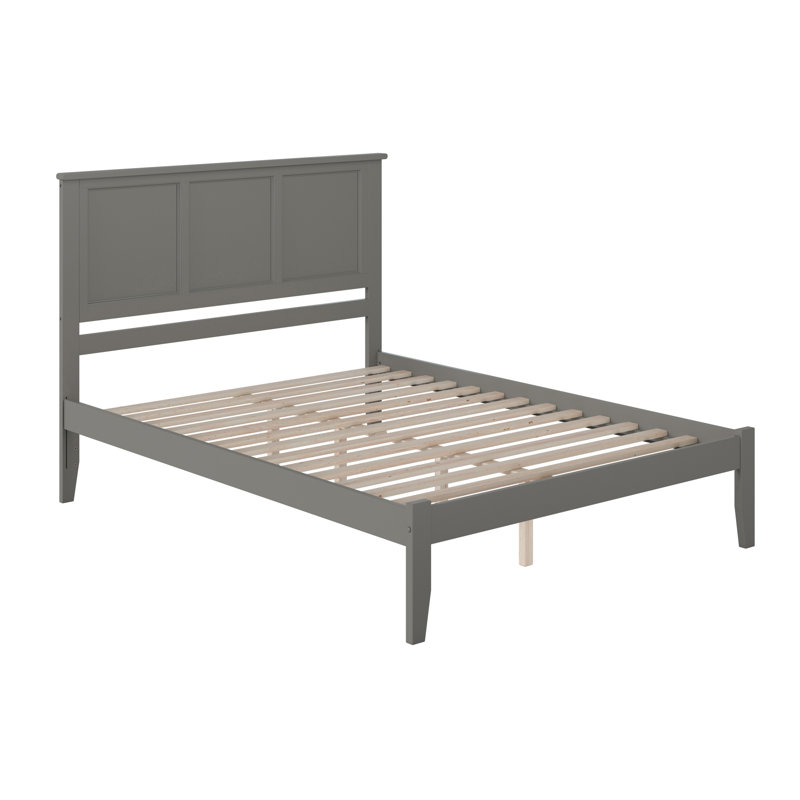 Clyda Solid Wood Panel Bed, King, Atlantic Gray