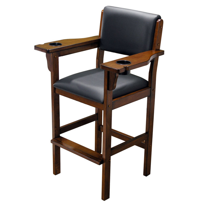Upholstered Counter Stool with Solid Wood Frame, Honey Maple