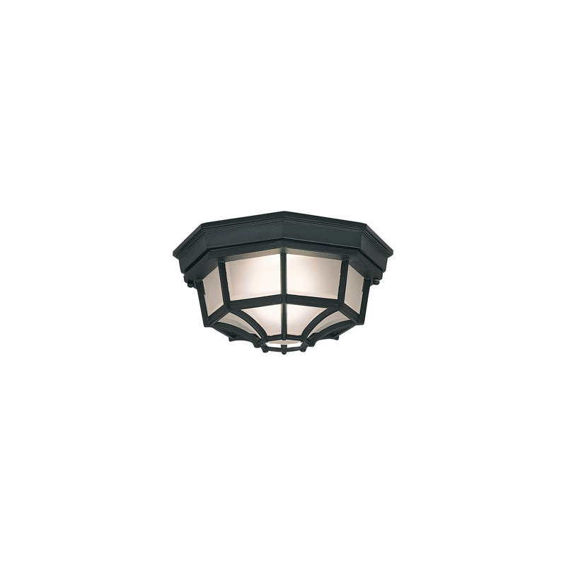 Slusser Glass Flush Mount, Black