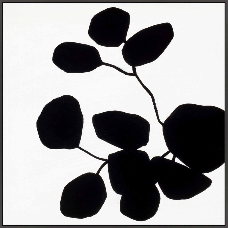 Modern Botanical 5 Print by Lee Lessem, Black Framed Canvas, 16" H x 16" W x 1.38" D