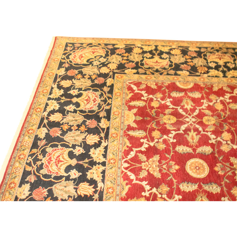 High-Quality Hand-Knotted Red And Black Area Rug