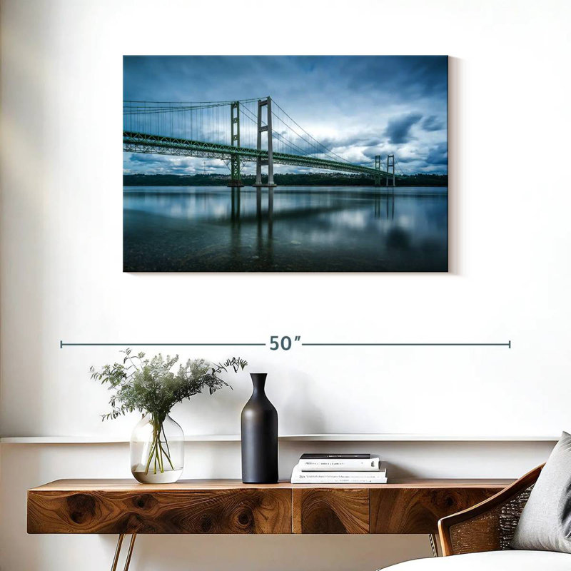Lilie nuageux, pont Tacoma Narrows, H 24 po x l 36 po