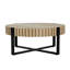 Table basse ronde, table basse cylindrique fabriquée à la main avec engrenage et base en métal