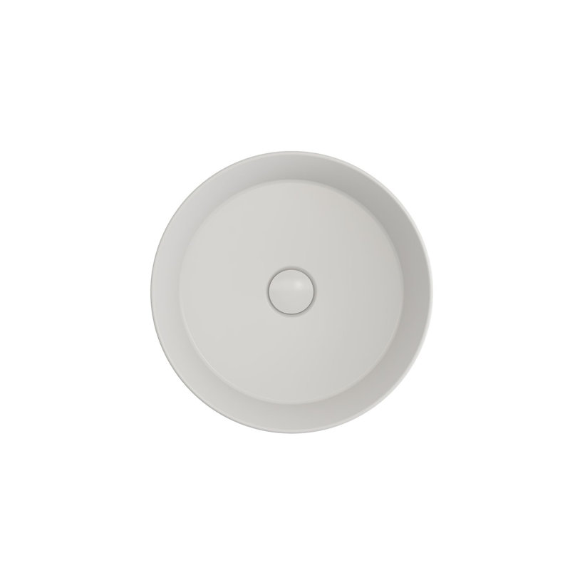 BOCCHI Sottile 15.04'' Fireclay Circular Bathroom Sink, Matte White