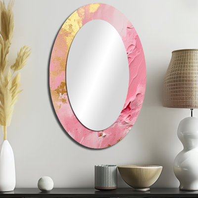 Miroir mural rose et doré - Émergence d'energies III - Rose