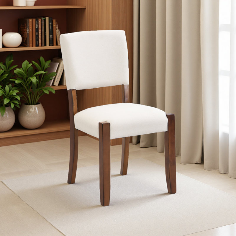 Ensemble de 4 chaises de salle à manger rembourrées, chaises de cuisine ergonomiques avec mousse de haute qualité et pieds en bois d'hévéa massif, chaises d'appoint modernes et confortables pour la salle à manger