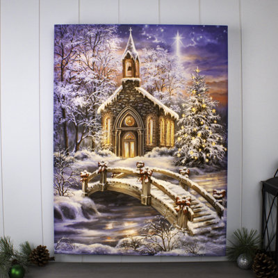 O Come Emmanuel 18x24 Fully Illuminated LED Wall Art