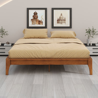 Wood Platform Bed Frame, With Wood Slat Support
