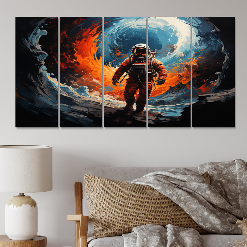 «Space Astronaut Cosmic Dreams I» sur toile, reproduction de 5 pièces