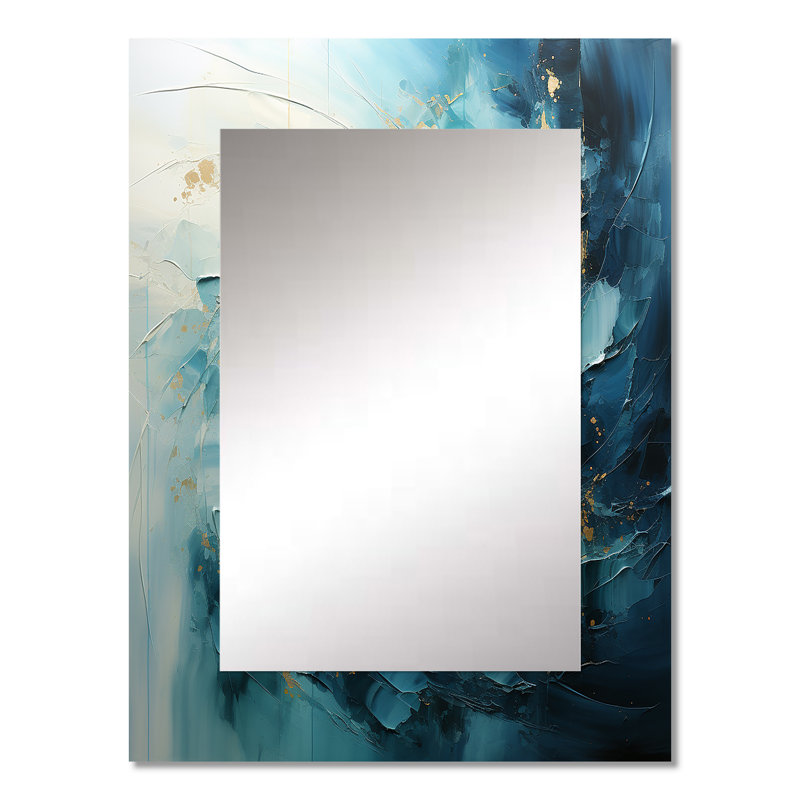 Spirals Celestial I - Abstract Spirals Decorative Mirror, Modern Large Wall Mirror, Printed Metal Art, 32" x 24"
