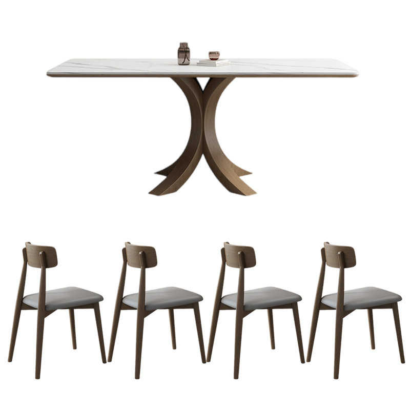 Italian style simple rectangular dining table sets, 29.5"H x 55.1"L x 31.5"W