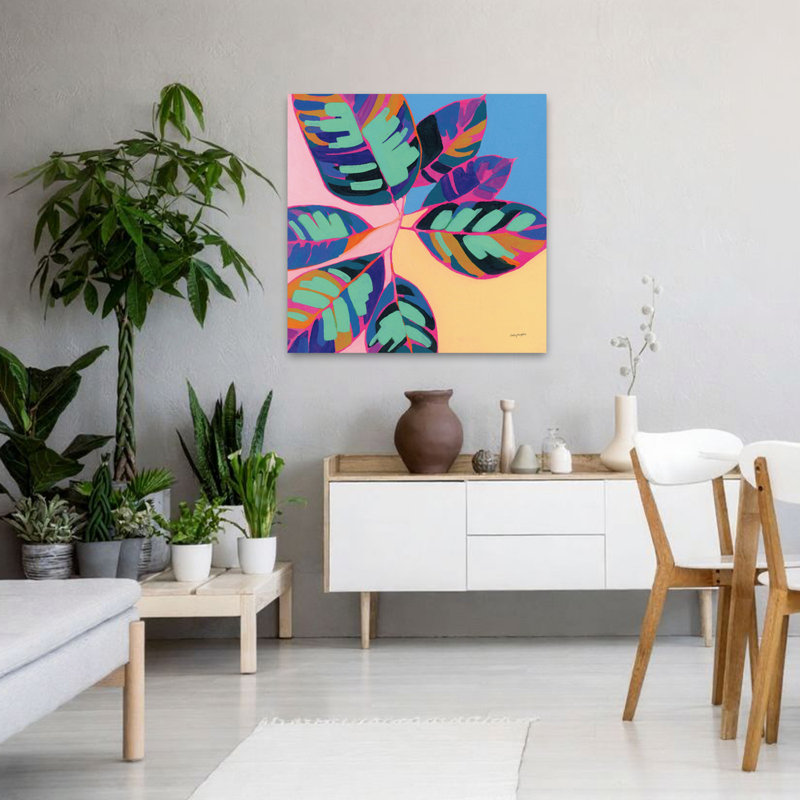 Plant Lady I, art contemporain, H 36 po x l 36 po