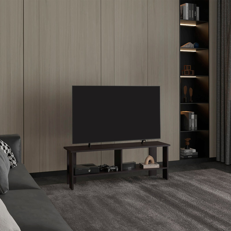Navia 47" Wide Tv Stand  With Two Shelves, For Living Room, Bedroom, Entertainment Black Wengue