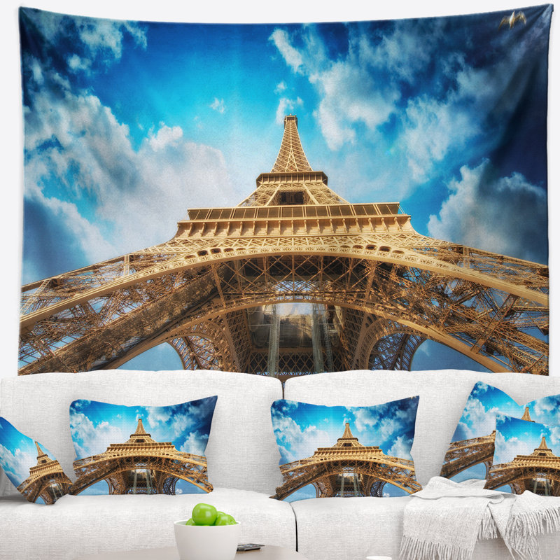 Paysage urbain, vue magnifique sur la tour Eiffel à Paris, H 78 po x l 92 po