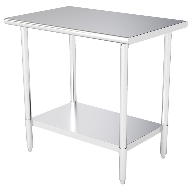 Table de préparation en acier inoxydable robuste L 36 po x l 24 po Kleensteel, table de travail commerciale avec tablette réglable