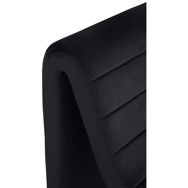 Ivy 26.5'' Wide Tufted Velvet Side Chair, Black Velvet