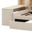 Lit de jour rembourré avec tiroirs, tablettes, armoires rabattables et table d'appoint-1183872081