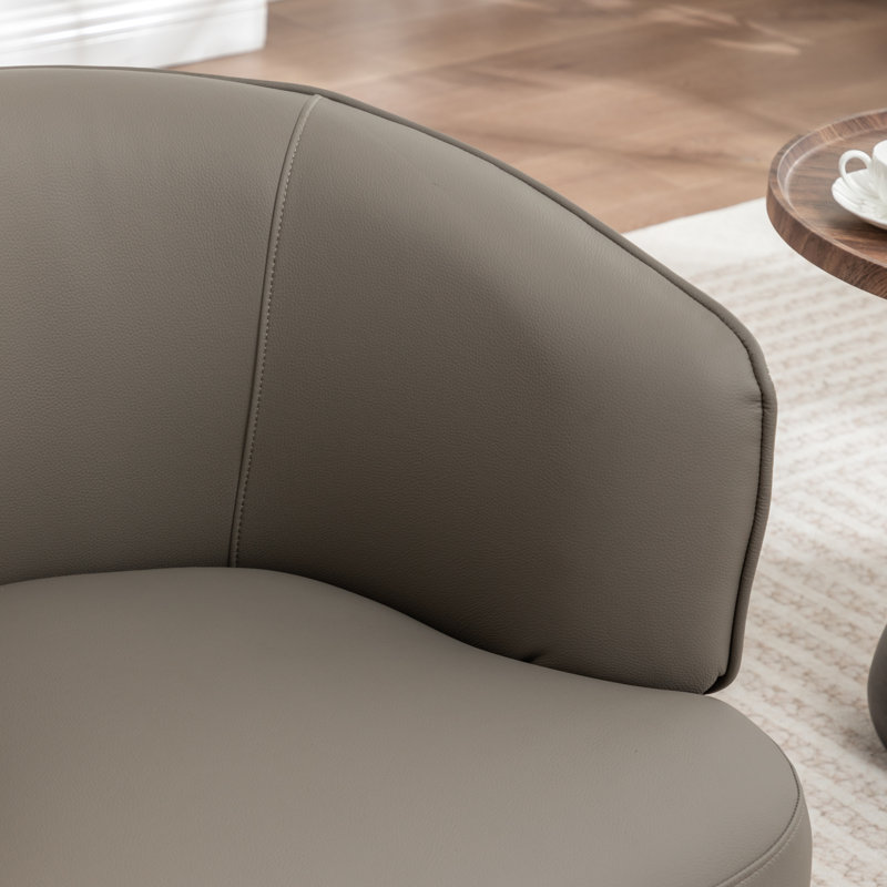 Fauteuil demi-tonneau pivotant de 32 po Tybias, Gris foncé