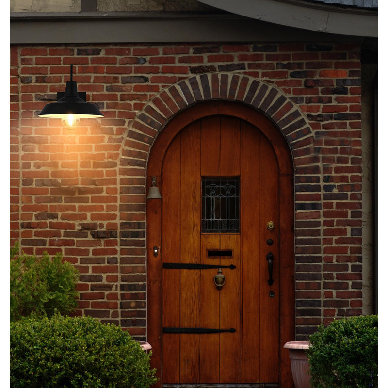 Rayan Outdoor Wall Sconce in Black, 15" H x 14" W x 23" D