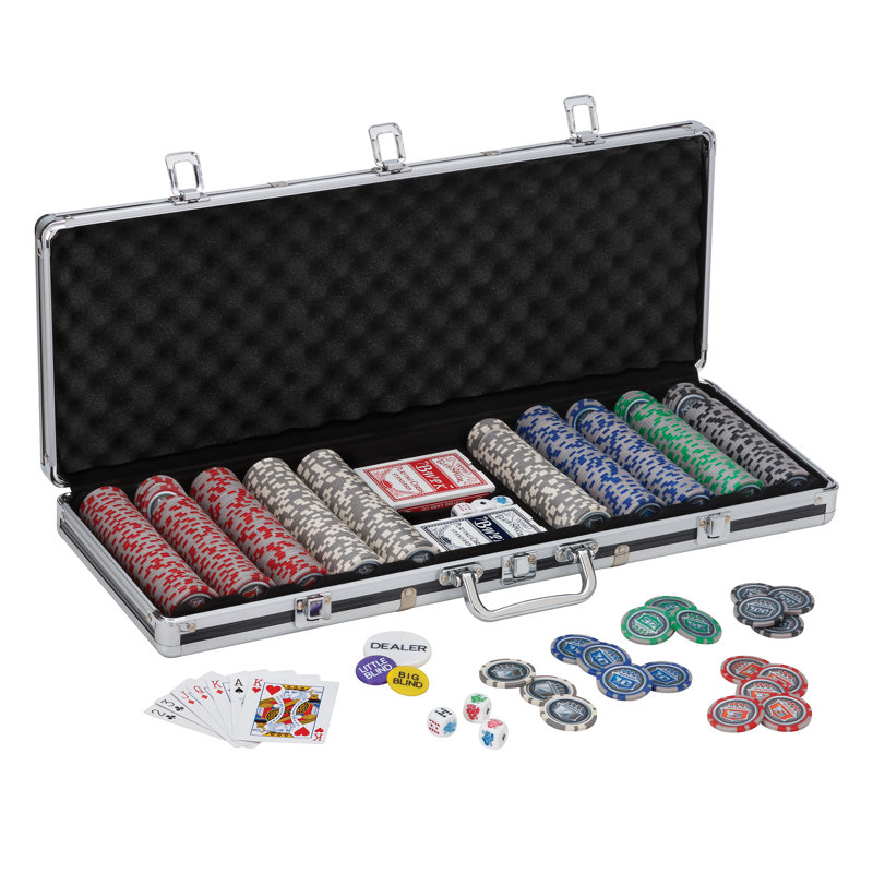 Ensemble de jetons de poker 13,5 grammes Bling 500,5 carats, chaussure à quatre cartes Fat Cat et plateau de jetons de poker - 2 pièces