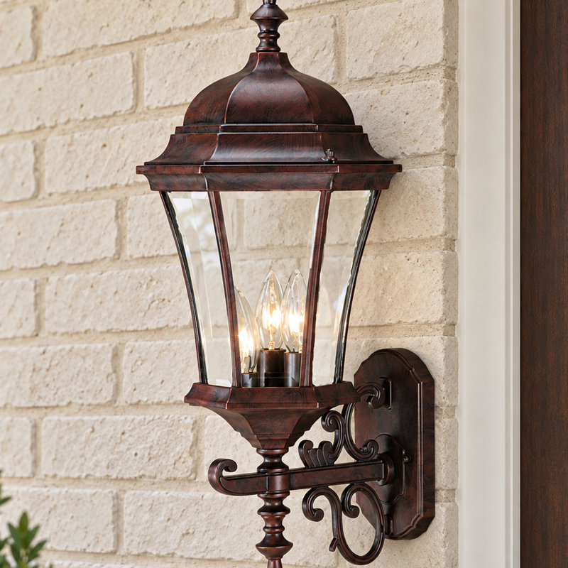 Francesca Lane Metal Wall Light, Burled Walnut