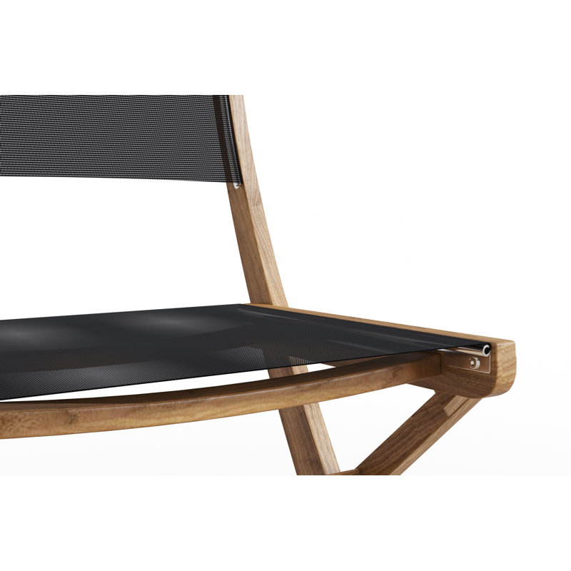 Chaise d'appoint d'extérieur en bois Nawa, Bois naturel / noir