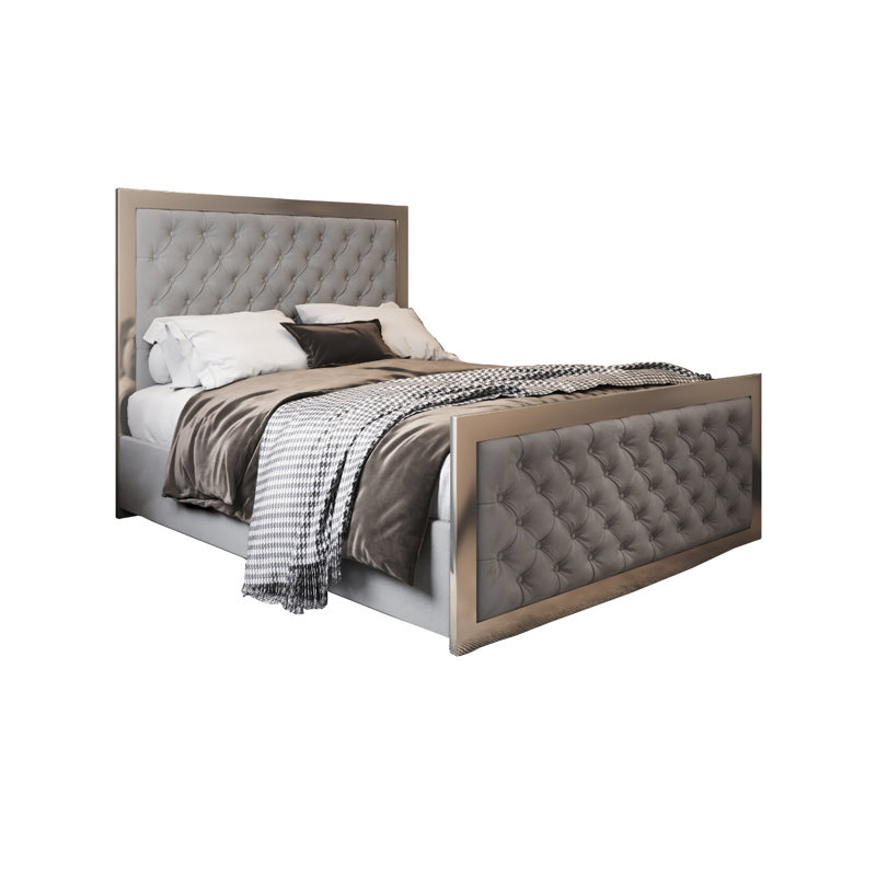 Aleeza Upholstered Bed, Single (3'), Grey