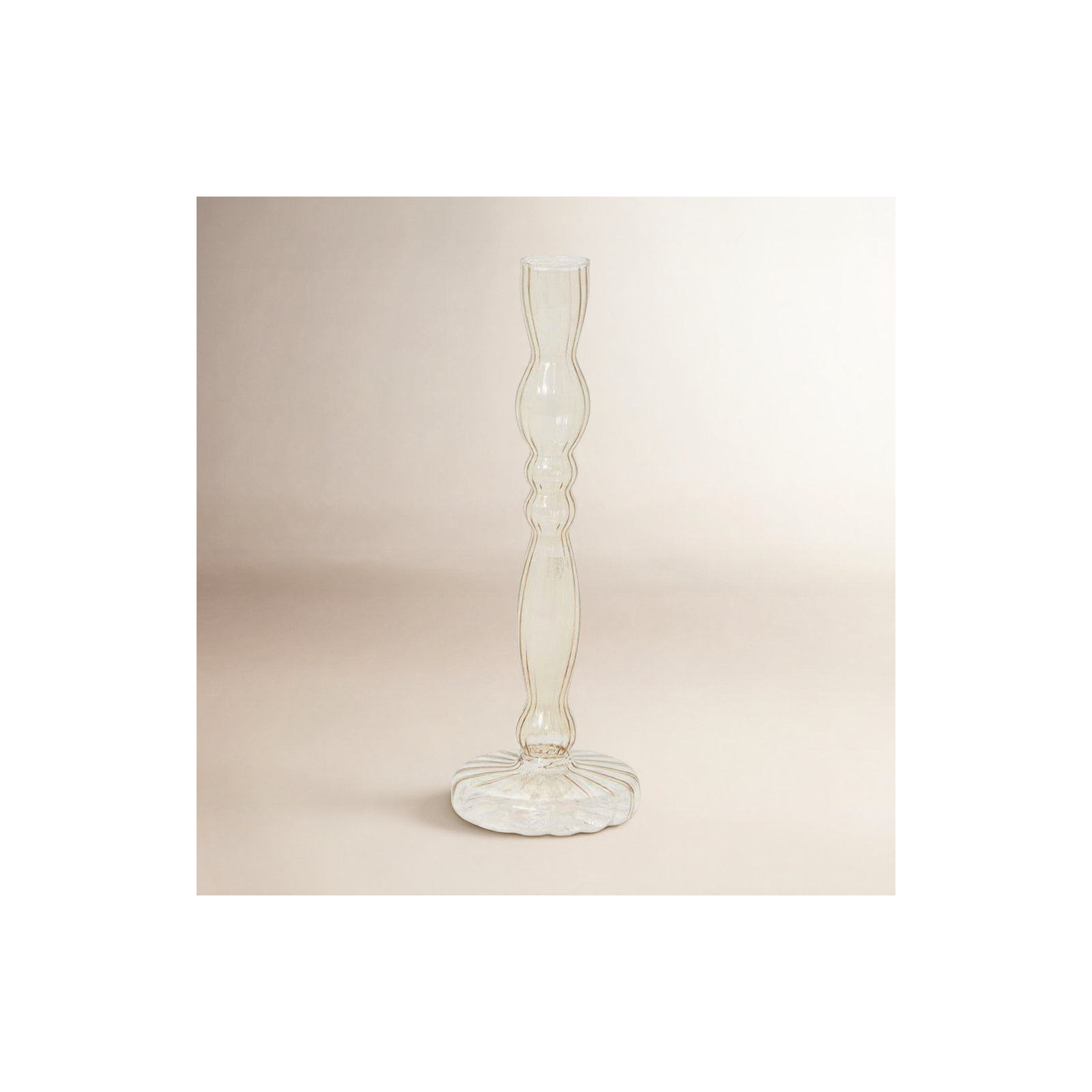 Marajo Candlestick Holder, 8" H x 2.75" W x 2.75" D, Smoke