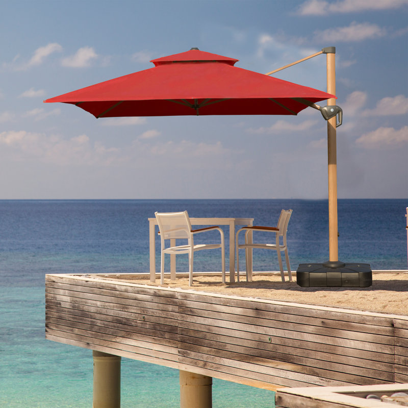 Diahn 138.19'' x 101.18 '' Rectangular Cantilever Umbrella, Red