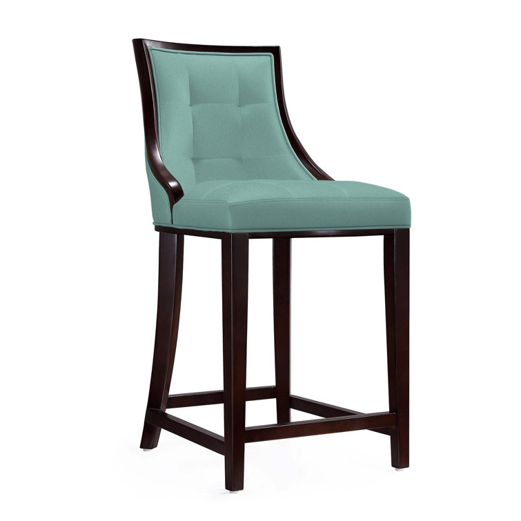Upholstered Counter Stool with Solid Wood Frame