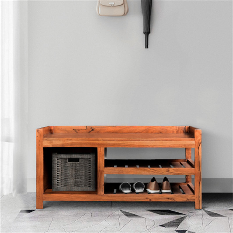 Banc de rangement en bois Ayane