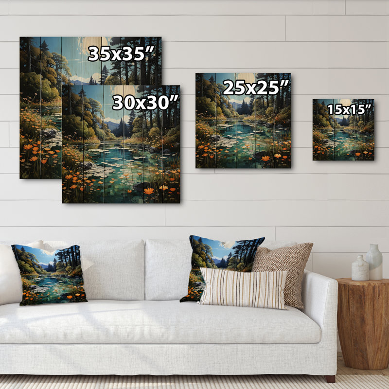 Miroirs River Azure, H 15 po x l 15 po x P 0,78 po