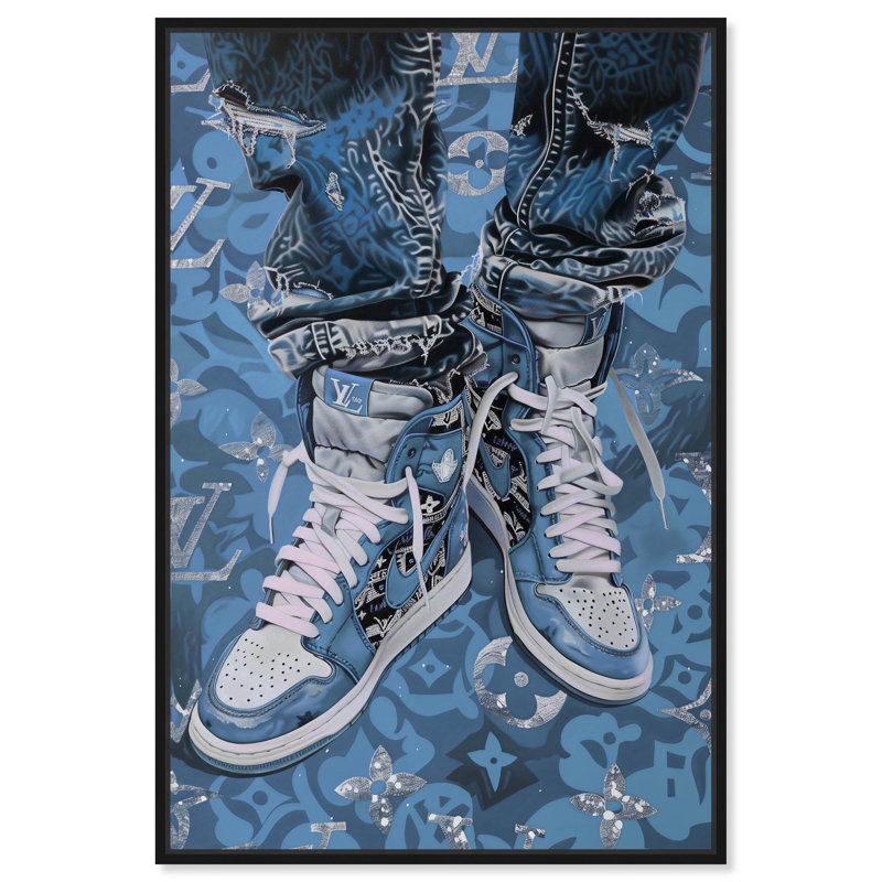 Toile bleue «Dreams» par Art Remedy, Noir, H 16 po x l 11 po, Cadre flottant