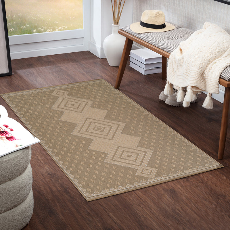 Machine Washable, Non Slip Jute Boho Area Rug Beige/Ivory, Rectangle 79 x 152cm