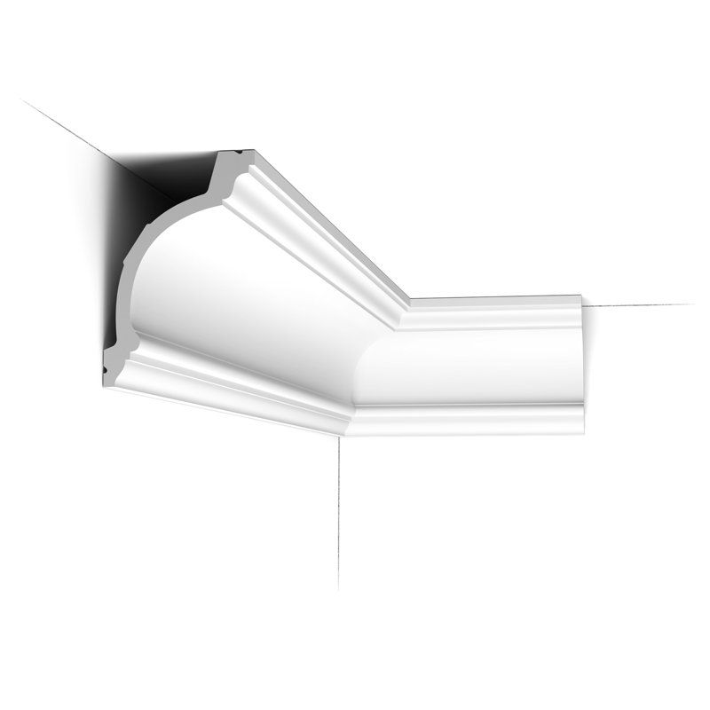 Moulure couronnée en polyuréthane blanc uni apprêté 4 po x 6-1 / 8 po x 78-3 / 4 po