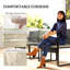 Wicker and Steel Patio Dining Set Table,-1722443788