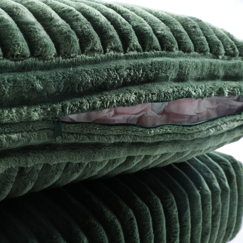 Canapé modulaire rembourré 3 pièces en flanelle de fourrure de lapin avec accoudoirs et coussins décoratifs 3 pièces